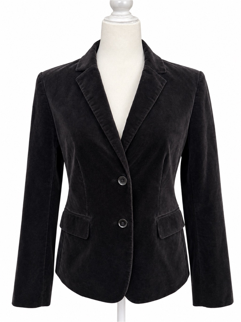 Ann Taylor Black Velvet Blazer Jacket – Size 10-Date Night/Holiday/Party